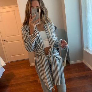 ZARA • Light Striped Cardi • Small